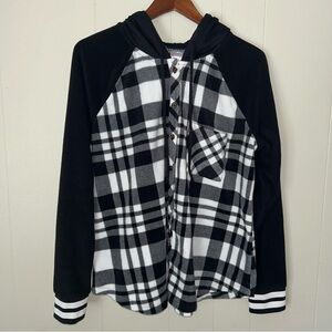 Black and White Plaid‎ Hoodie